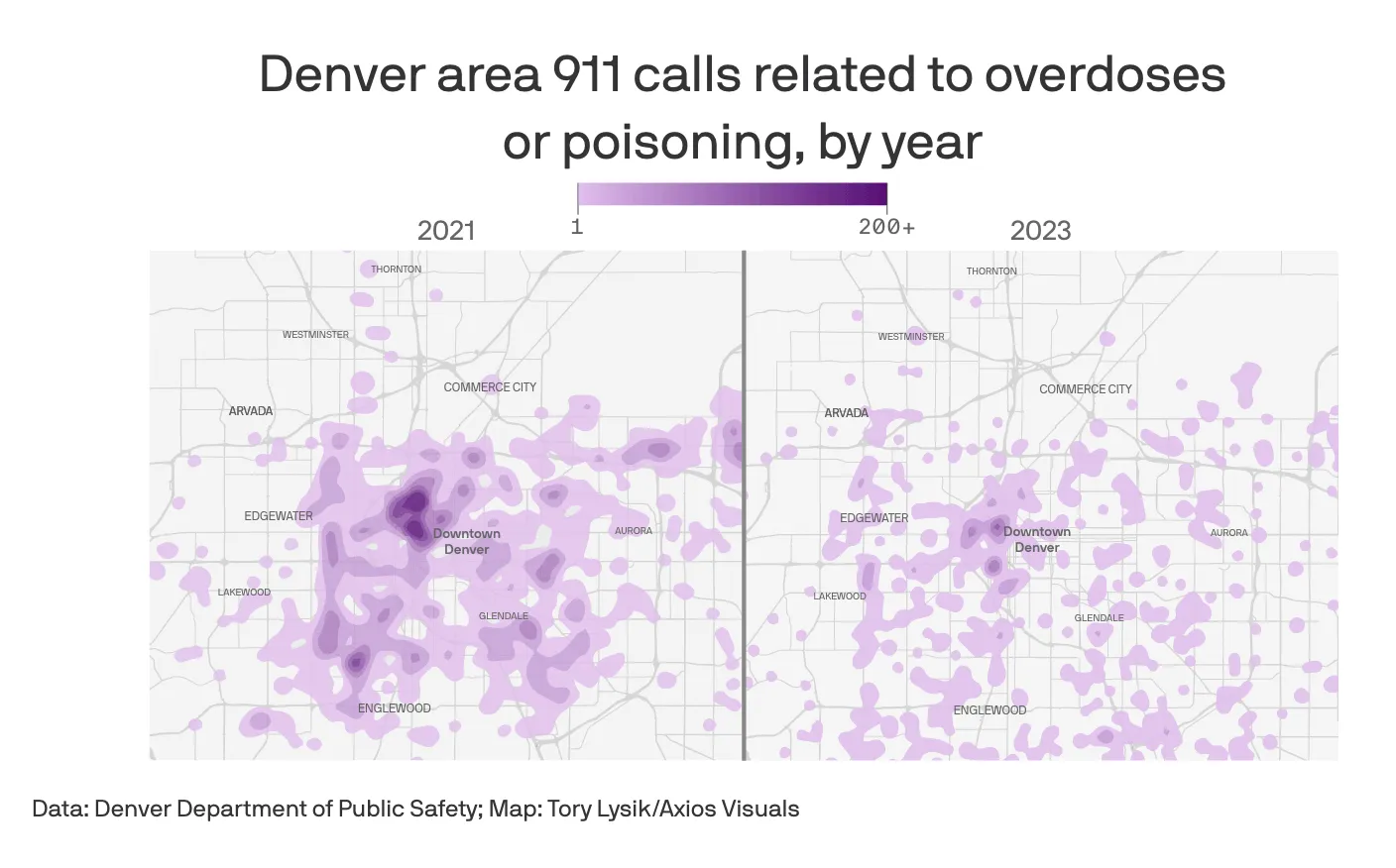 In Denver a controversial bill caused overdose deaths to rise while emergency calls fell — Axios