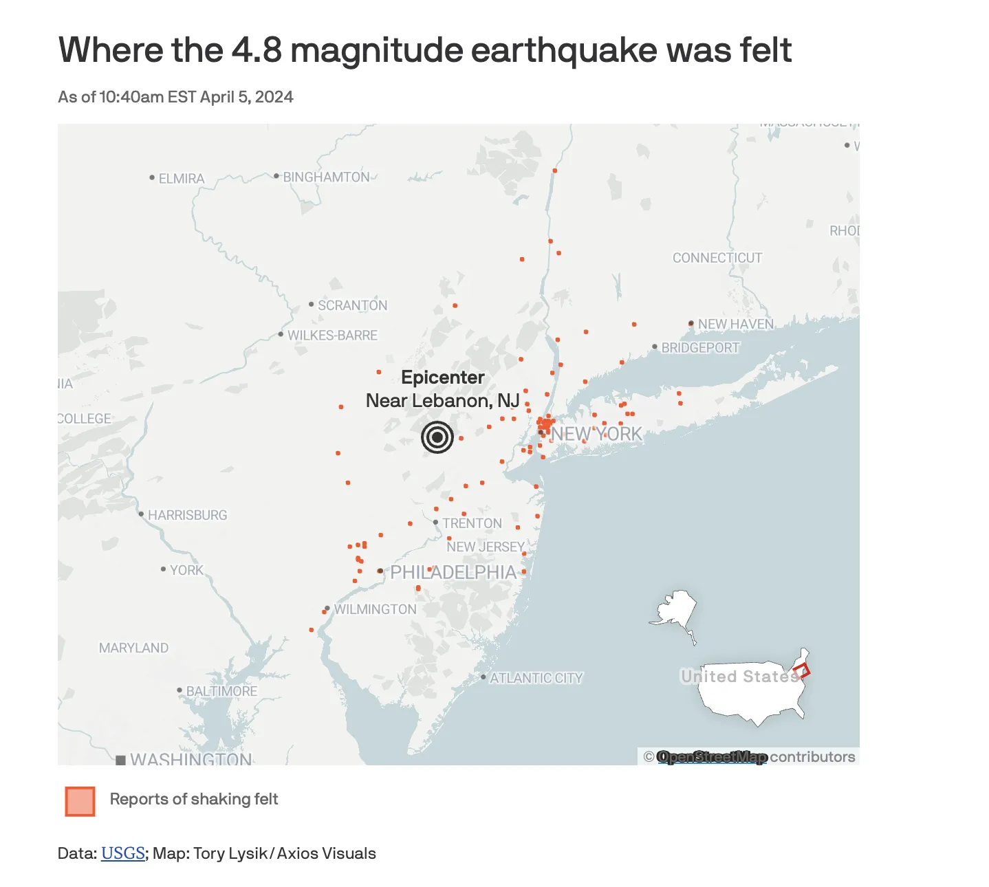 Earthquake rattles the New York City area — Axios